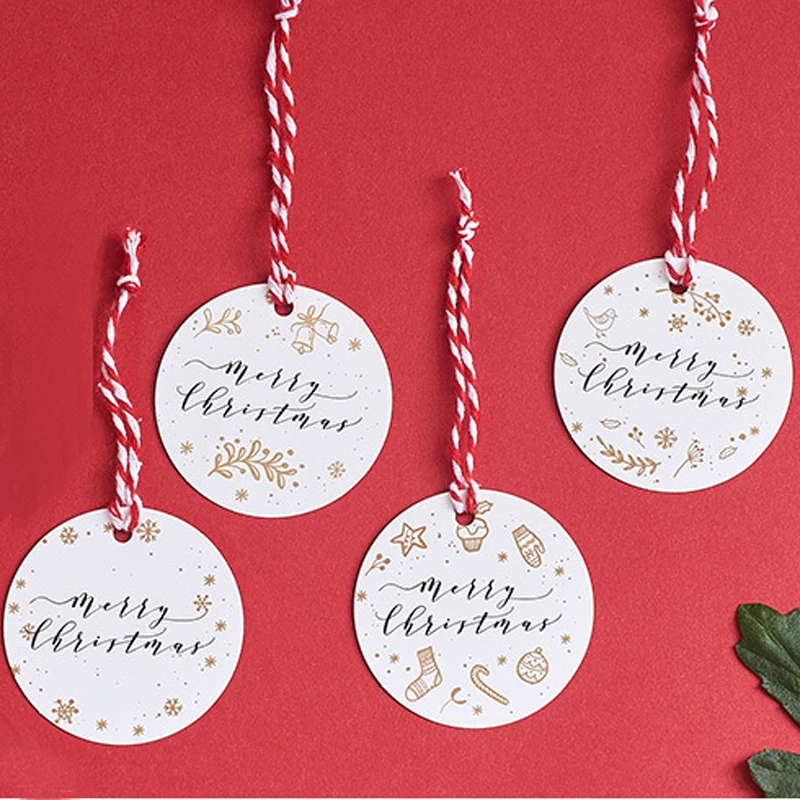 

5x5cm circle shape 100pcs artpaper christmas gift hang tag for christmas favors/baby toy display package/gift tags/paper tags