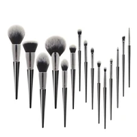 suitable for makeup artist makeup brush set 15 high quality black natural synthetic hair beauty brush tool kit professional make