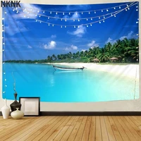 nknk brand beach tapestry coconut tree rug wall houses tapestries landscape wall tapestry decor boho decor hippie printed