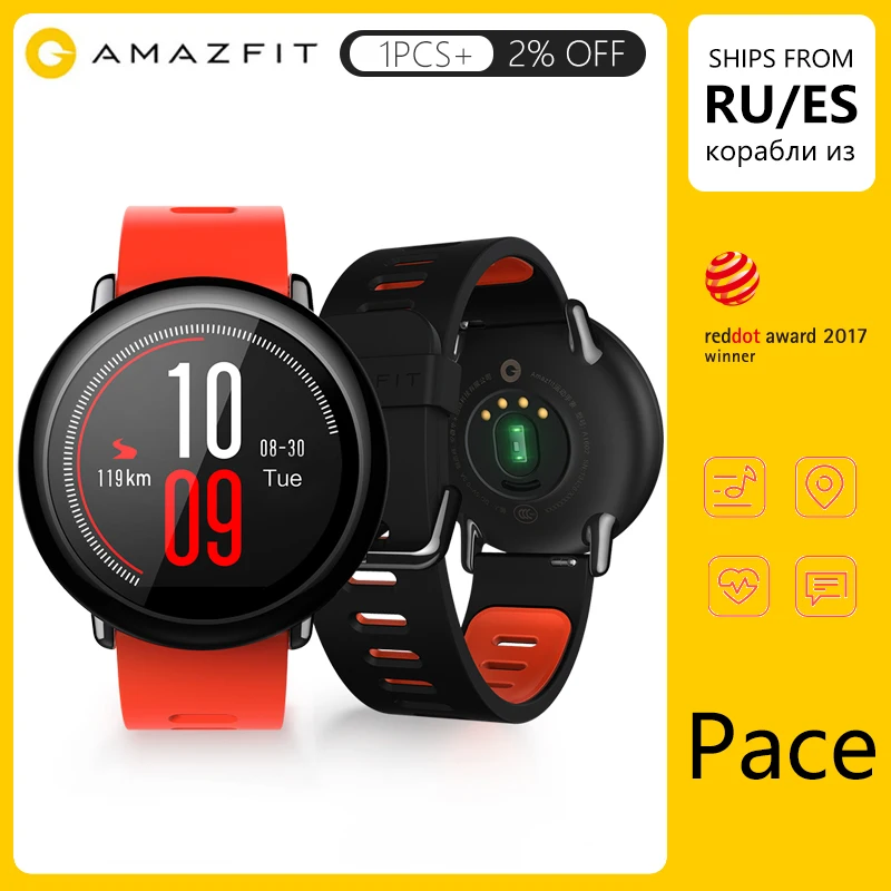 Amazfit Pace умные часы с Bluetooth 4 0 спортивные Смарт-часы gps пульсометром huami |