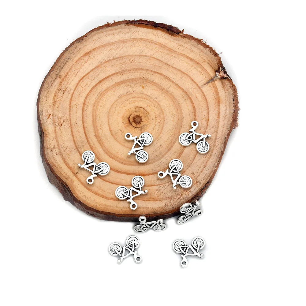 

30pcs Bike Bicycle 13.6*15.5mm Antique Silver Color Pendants Antique Jewelry Making DIY Handmade Craft Pendant