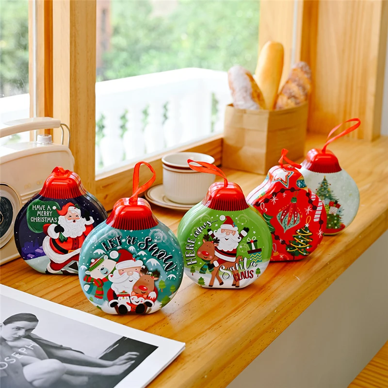 

Christmas New Products Are On The Line Iron Gift Box Round Biscuit Candy Storage Container Box Gift Box Birthday Christmas