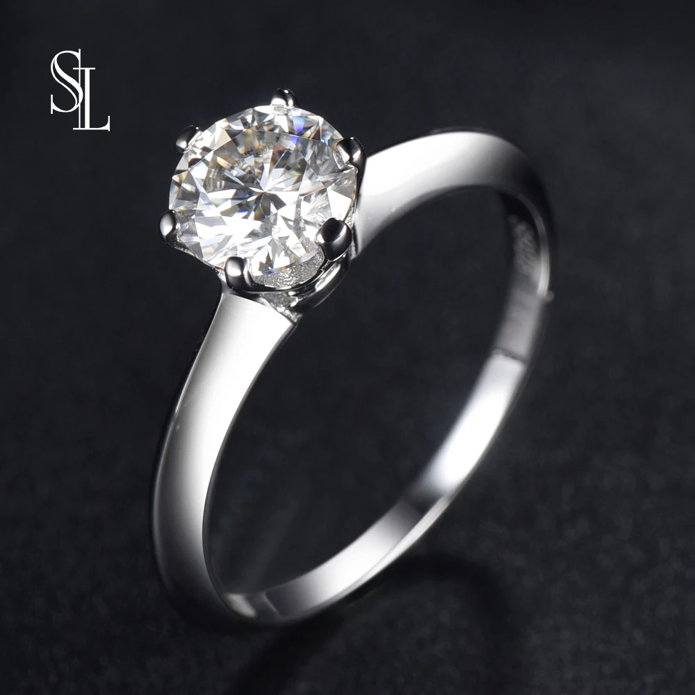 

Кольцо женское из серебра 6,5 пробы, с муассанитом, 925 мм, SL 1.0ct