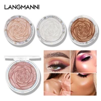 langmanni high gloss diamond baked powder repairs translucent complexion high disc compact powder 4 color waterproof
