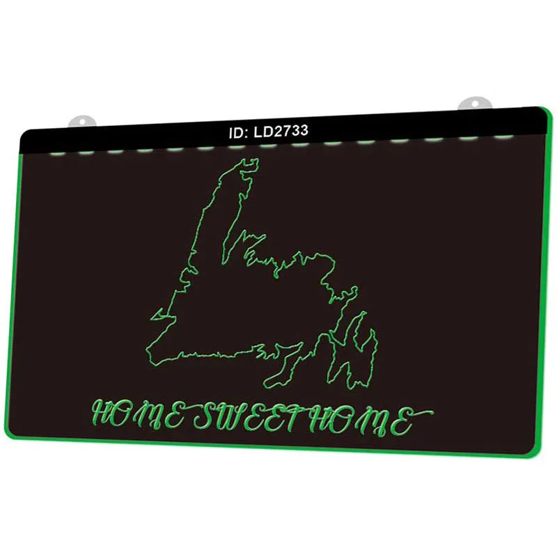LD2733 Newfoundland Ho Me Sweet новый 3D гравировальный светодиодный световой знак разных
