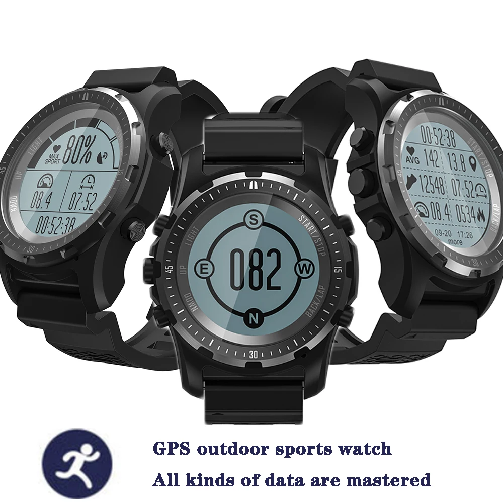 

S966 GPS Watch Heart Rate Tracker Supports Air Pressure Height Bluetooth 4.0 for Android IOS Phone Men's Fashion Sports Watches