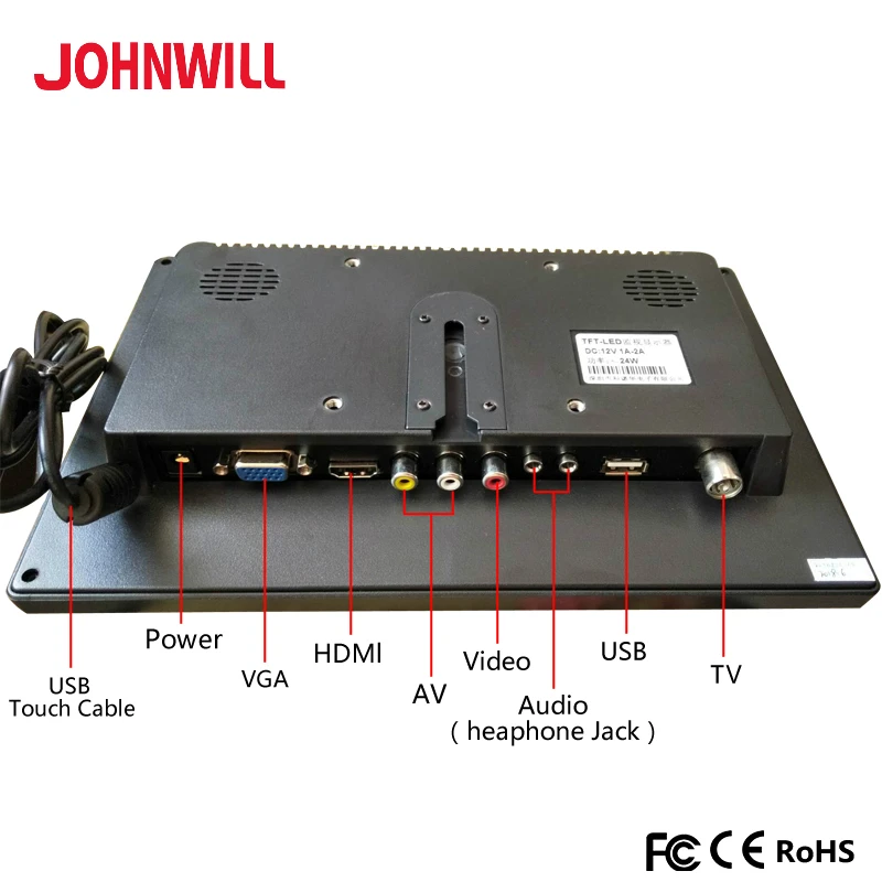 10,1 дюймов 1280x800P full view HDMI промышленный емкостный сенсорный монитор ips ЖК-экран дисплей с AV/VGA/HDMI/USB/динамик