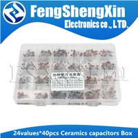24values40pcs960pcs 50v ceramic capacitor assorted kit 2pf 100nf 104 assortment set box