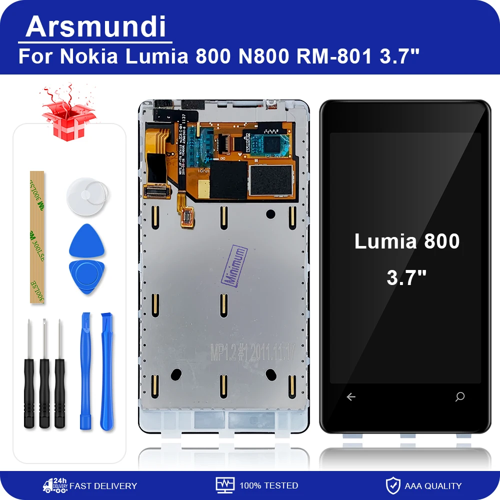 Фото 3 7 "для Nokia Lumia 800 N800 RM-801 ЖК-дисплей сенсорный экран дигитайзер в сборе с заменой