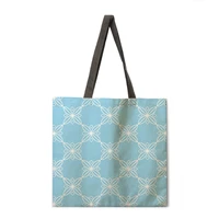 new blue rhombus printing handbag shoulder bag lady large handbag lady leisure leisure shopping handbag outdoor
