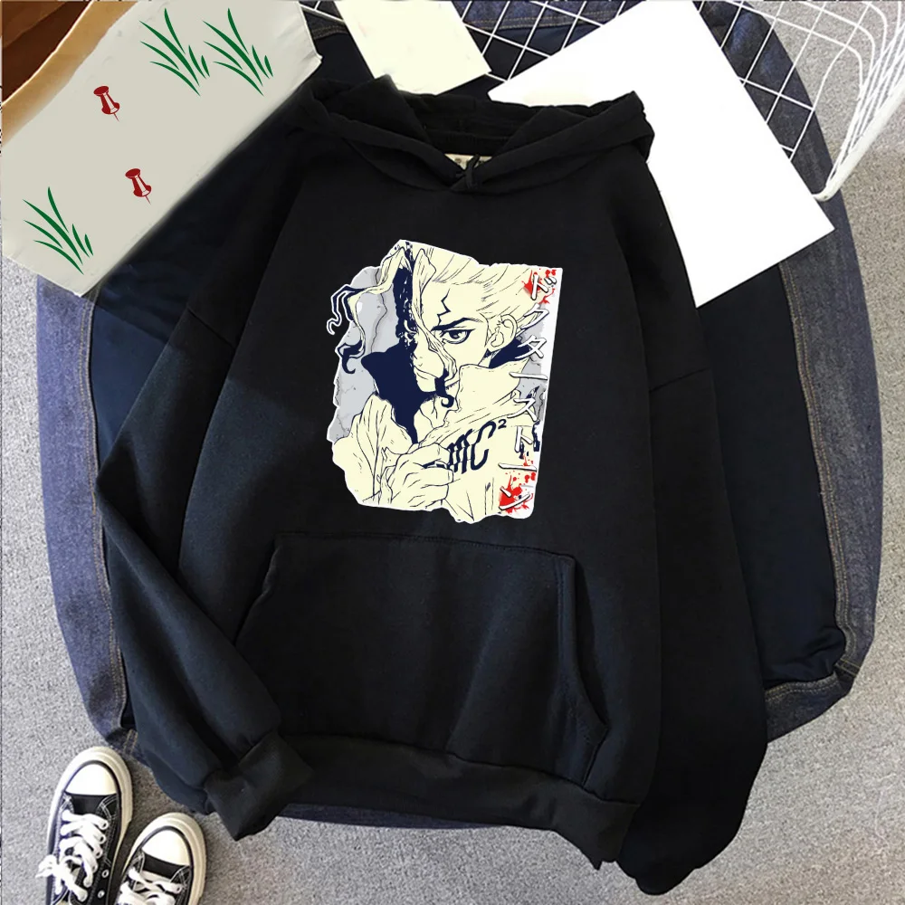 

Anime Hoodie Senku Fashion Pullover Tops Long Sleeve Streetwear Uniex Cloth