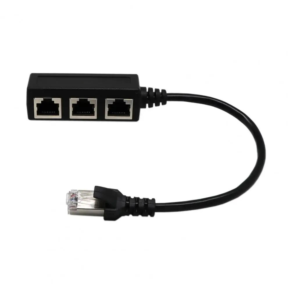 Разветвитель Ethernet RJ45, устойчивый к износу, из ПВХ, от 1 до 3 путей, соединитель кабеля Ethernet LAN для компьютеров