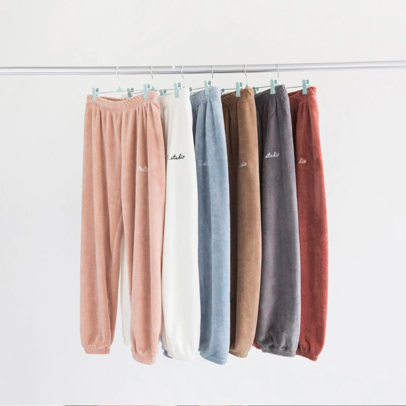 Осенне зимние женские брюки новая женская модная тенденция фланелевые толстые