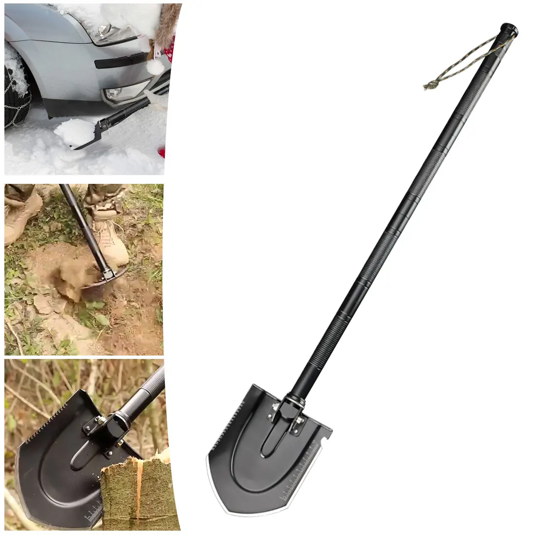 

Folding Multi-function Shovel Outdoor Garden Fishing Tools Wilderness Survival Equipment Emergency Multifunct Shovel With Bag