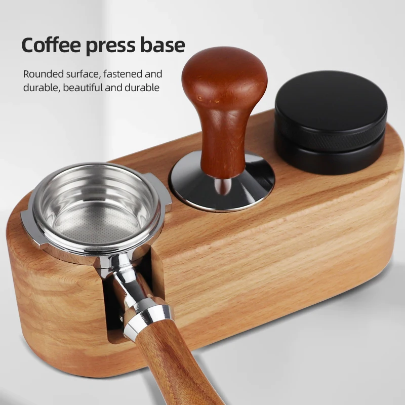 

Coffee Press Holder Handle Solid Wood Powder Hammer Cloth Powderer Tamper 58mm Powder Presser 51mm Coffee Machine Handle Base