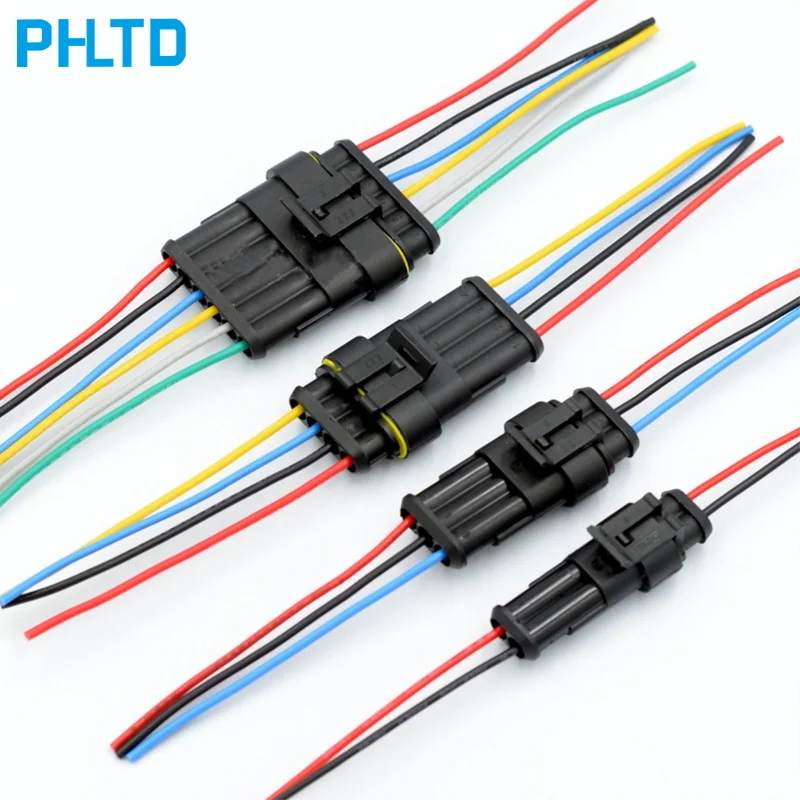 Водонепроницаемый комплект коннекторов 1/2/3/4/5/6 Pin AMP супергерметичный проводной