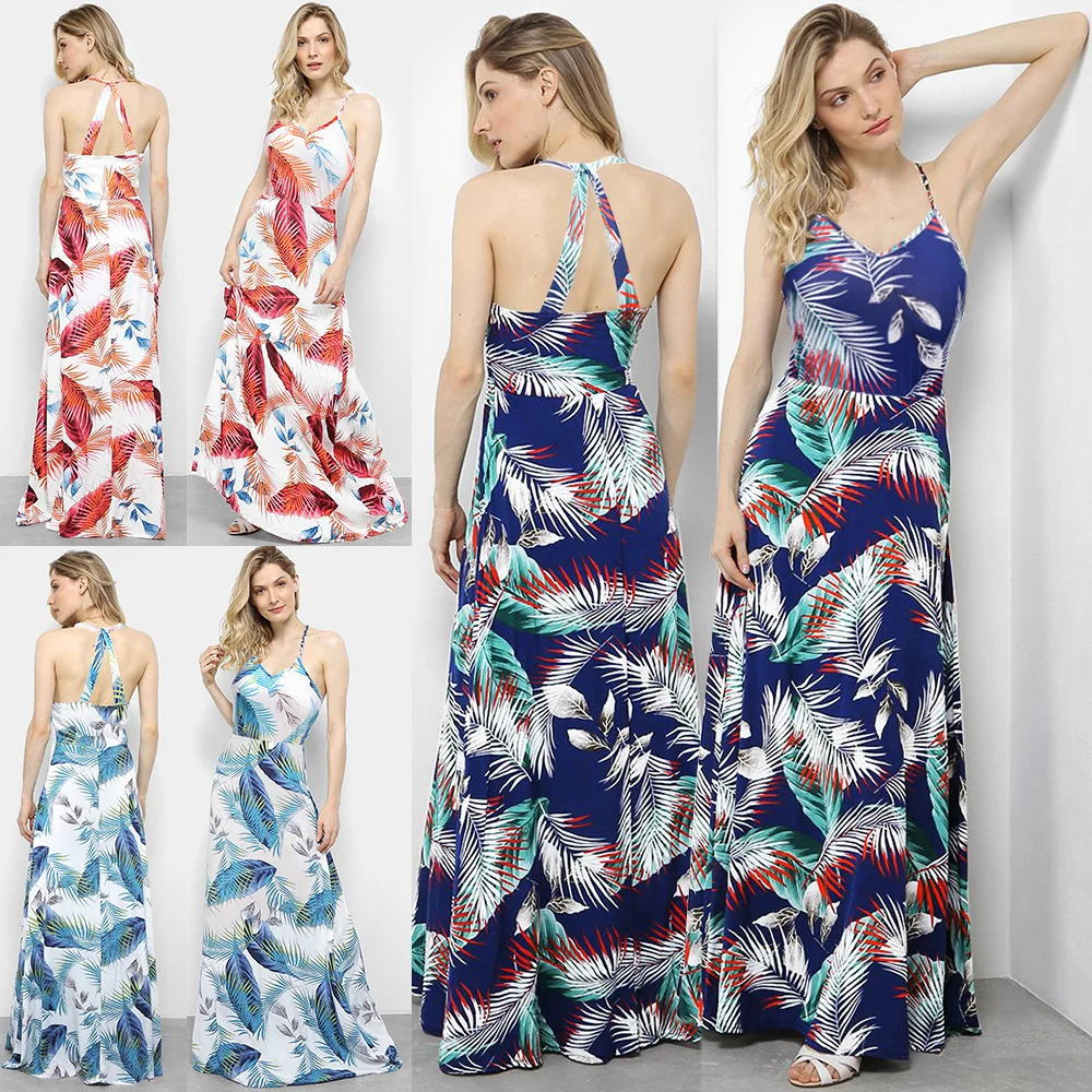 Женский сарафан на бретельках с V-образным вырезом и открытой спиной 3 цвета |