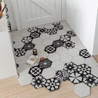 Шестигранный Коврик для двери с узором, ковер, коврик для гостиной, коврик для ванной, кухонный коврик, коврик для прихожей, домашний коврик, Противоскользящий коврик, коврик из ПВХ для резки