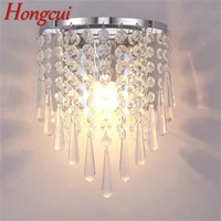 hongcui wall lamps led modern nordic luxury indoor crystal sconces lighting for home