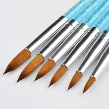 6PCs/Set Nail Art Brush Painting Acrylic Carving Pen Crystal Design Flower Gel UV Drawing Cuticle Pusher Tips Manicure Tools DI