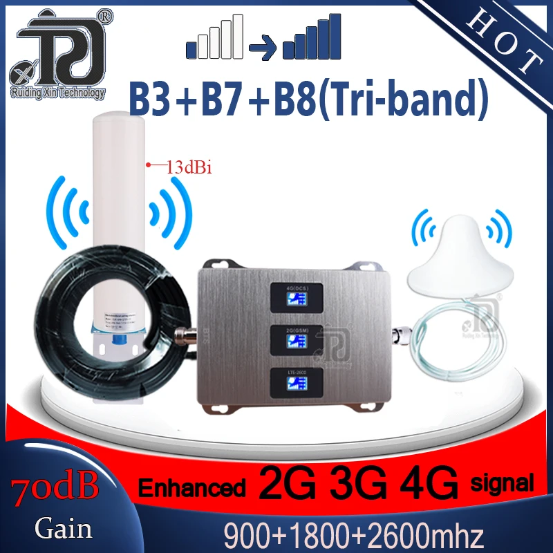 2019 Новинка! 900/1800/2600 МГц трехдиапазонный 4G Сотовая связь Усилитель gsm ретранслятор