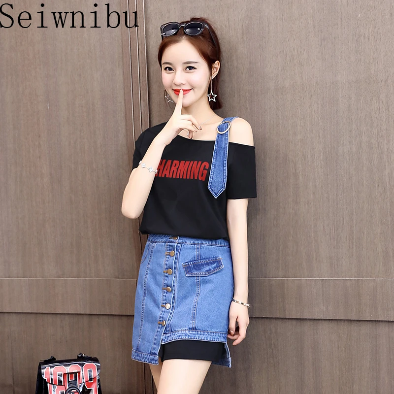 Новинка лета 2020 длинная футболка с открытыми плечами и надписью для девочек +