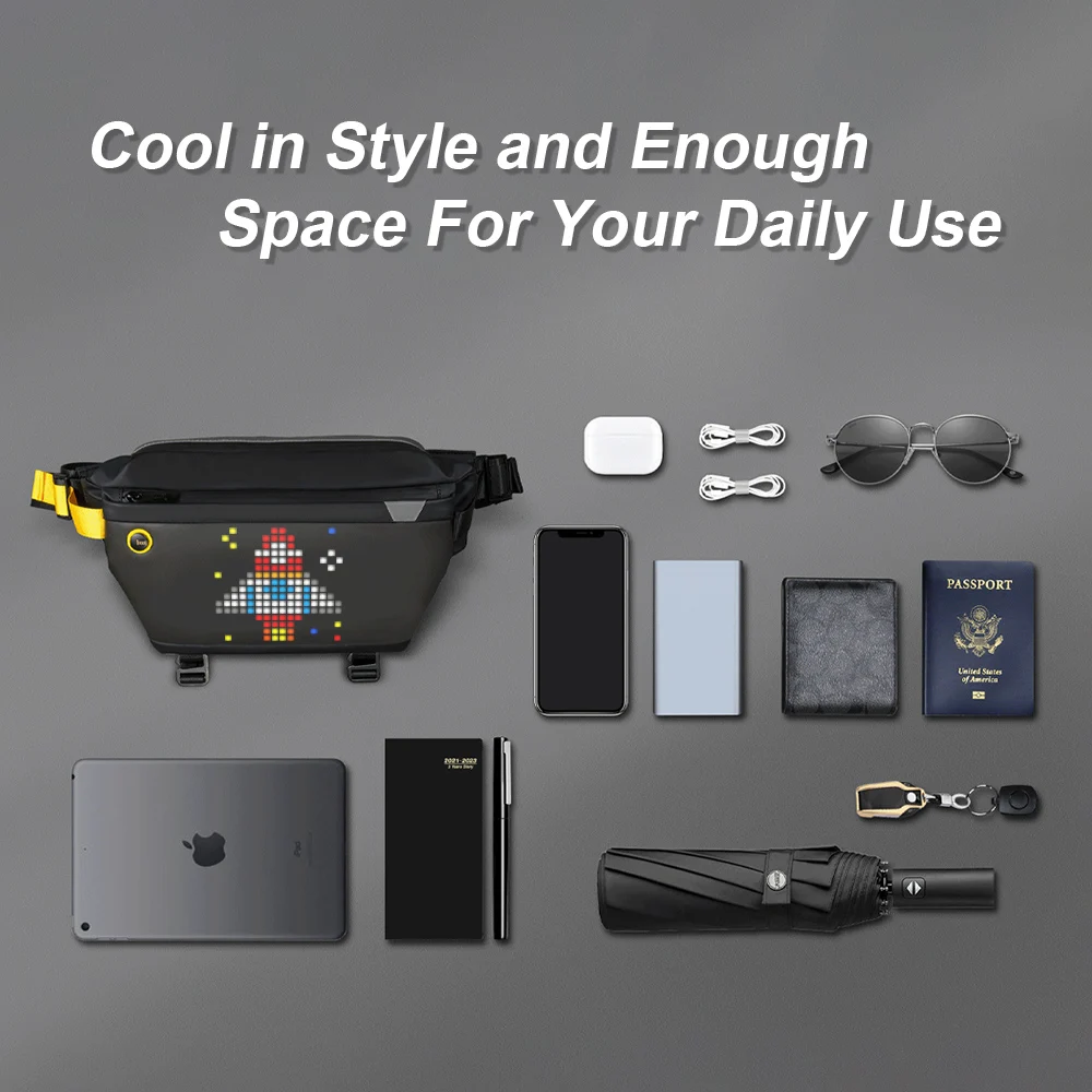 Сумка слинг Divoom настраиваемая модный дизайн пикселя для занятий спортом на