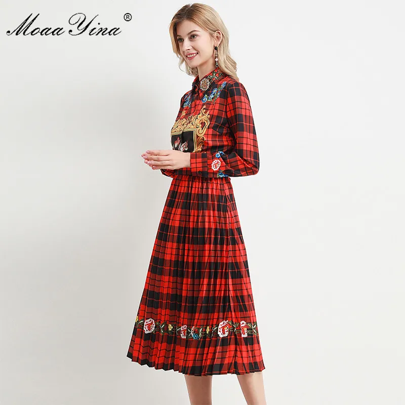 Модный дизайнерский комплект moaayina весна осень женская рубашка с длинным рукавом