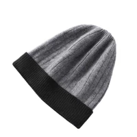 2021 cashmere women autumn winter color casual versatile big head warm ear protection bowlhead wool knit hat men