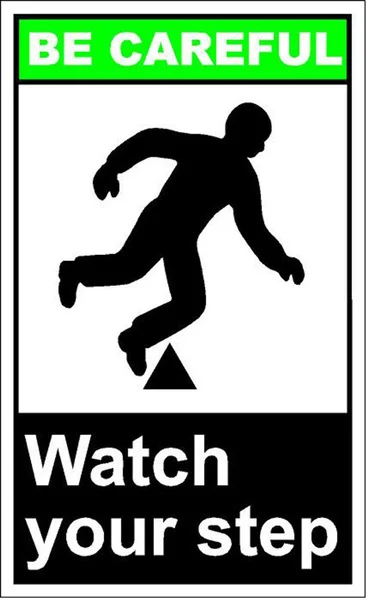 

Watch Your Step Be Careful 8x12 Inch Aluminum Metal Sign
