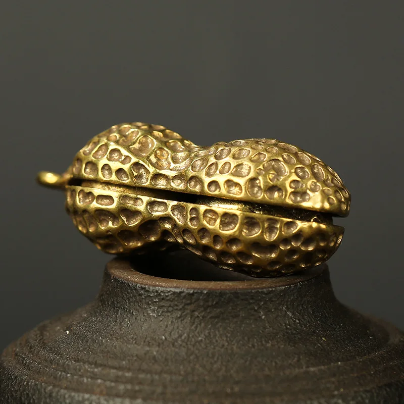 Медные мужские металлические брелоки в форме арахиса автомобильные аксессуары