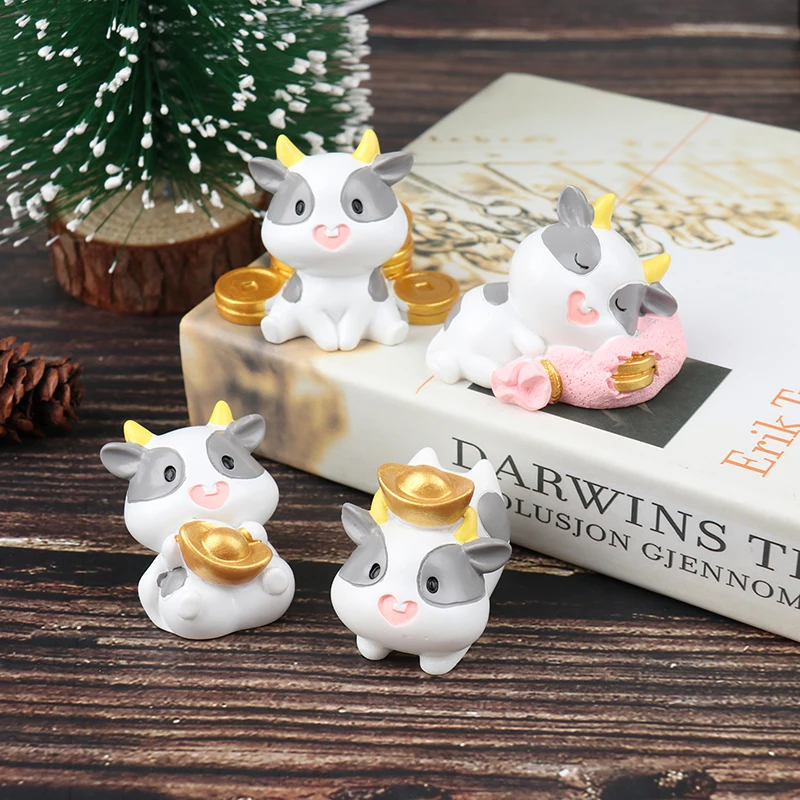 4 шт./лот DIY милые мини животные молочные коровы Ox миниатюрные садовые