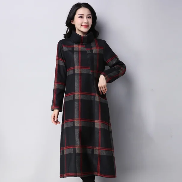 2019 осенне-зимнее платье винтажное Водолазка с длинным рукавом женское