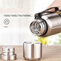1000ml portable large capacity leak proof vacuum cup heat insulated water bottle