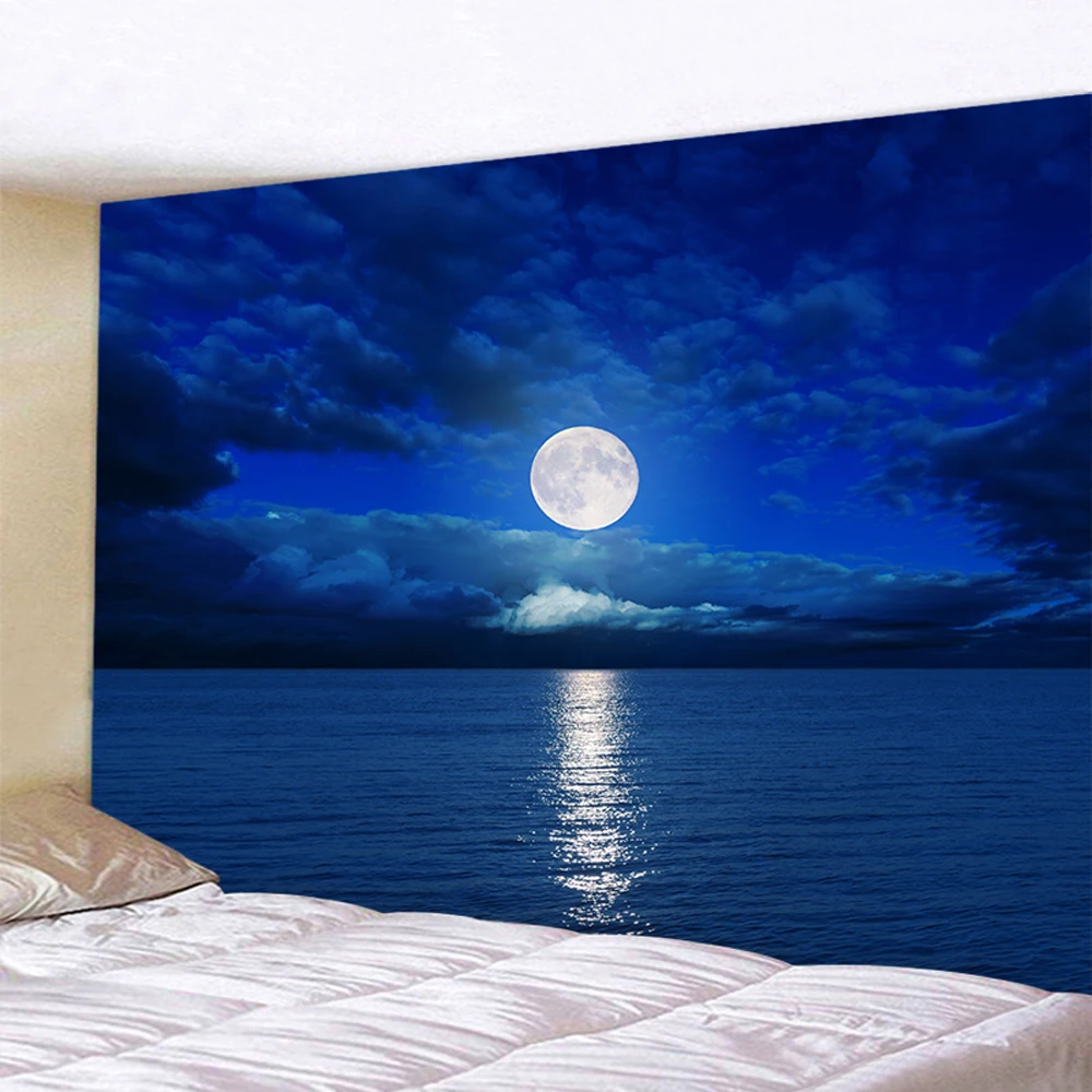 Пляжные Луна фон художественное украшение для дома психоделический гобелен