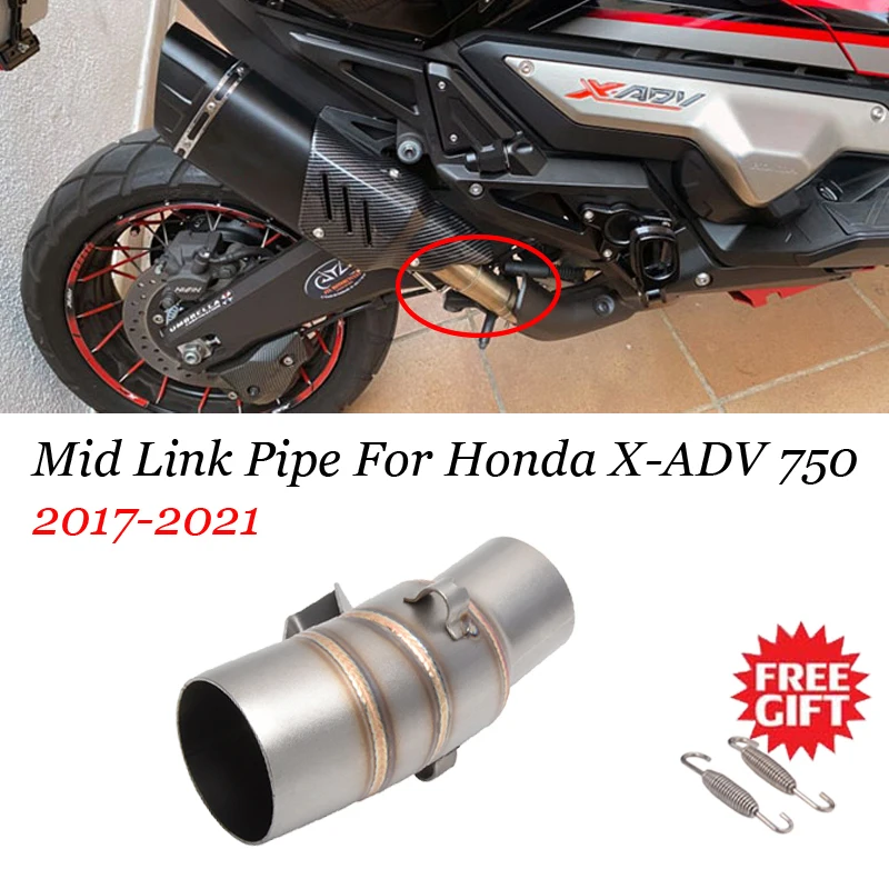 

Для HONDA X ADV750 XADV 750 2017 2021 мотоцикл из нержавеющей стали модификация выхлопной трубы Средний шатун Соединительный глушитель