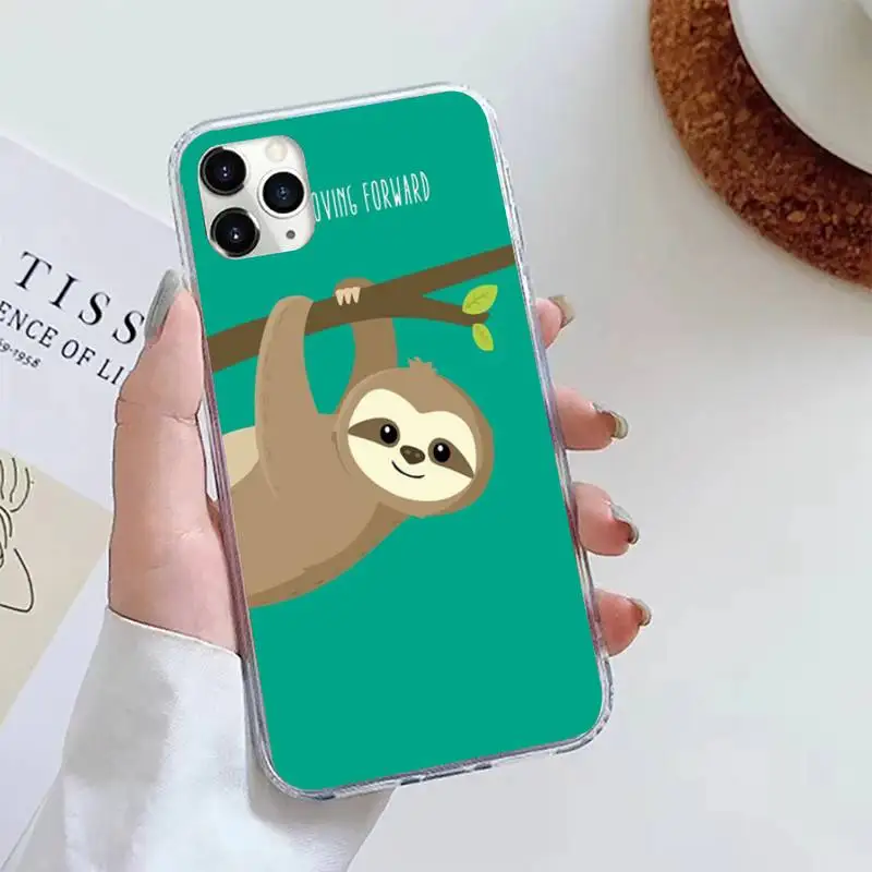 

Caffeinated Sloth animal Phone Case Phone Case for iPhone 12 Pro Max X XS MAX 6s 78 Plus Cover Bumper for SE 2020