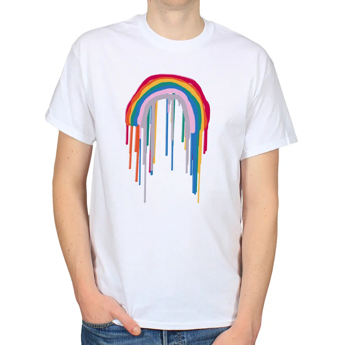 Радуга капает Рисование ЛГБТ Прайд спектр уличное искусство Граффити гей белые |