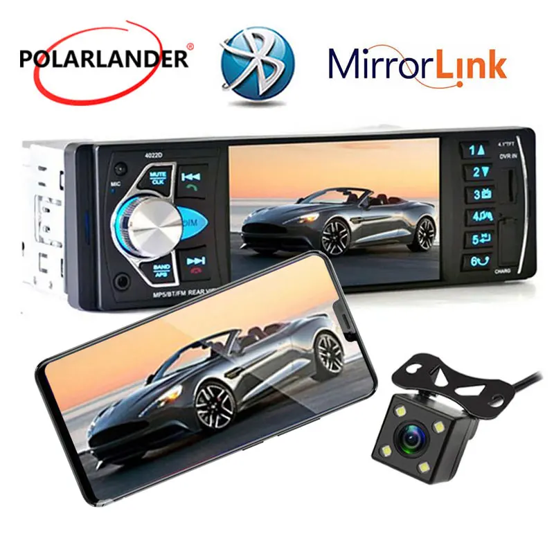 4,1 дюймов HD экран Авторадио Зеркало Ссылка радио Кассетный плеер MP5 FM TF USB SD RDS 1 DIN автомагнитола стерео Bluetooth AUX вход