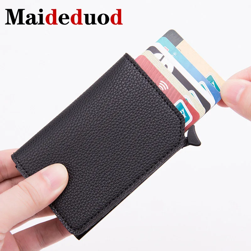 Противоугонный Чехол для карт из углеродного волокна RFID всплывающий клатч бумажник для смарт-карт Многофункциональный мужской унисекс держатель для карт 6 цветов