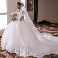 cathedral royal train ball gown wedding dress v neck sleeveless lace vintage bridal dresses vestido de novia casamento