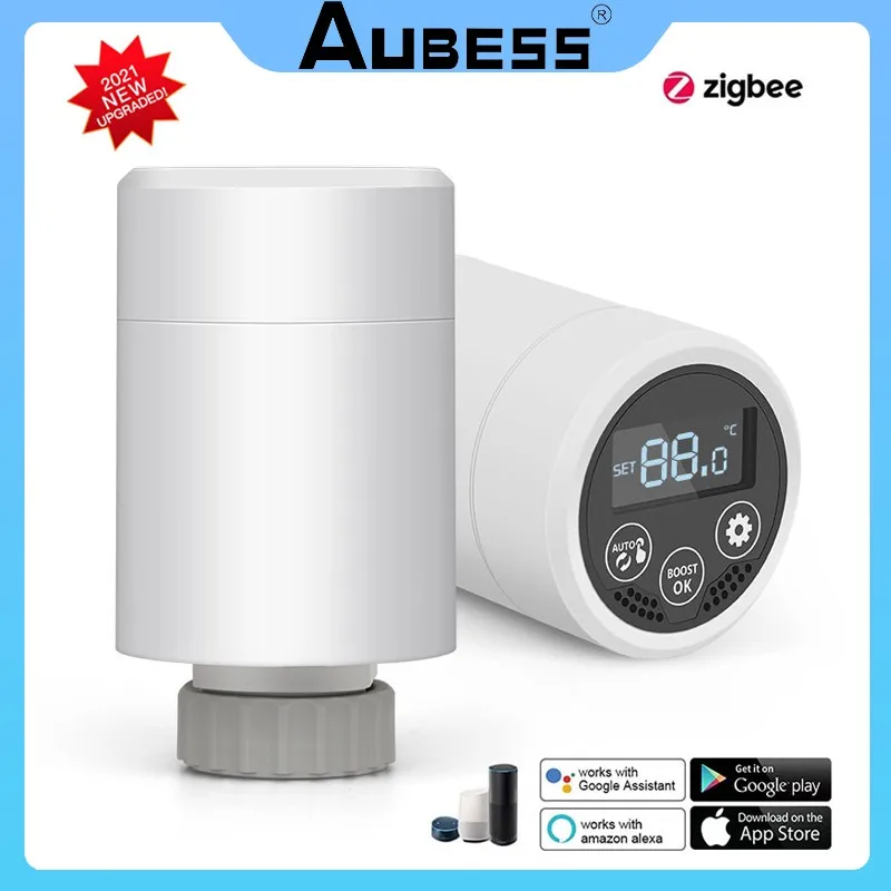

Термостат ZigBee с регулятором температуры, умный программируемый клапан радиатора, Alexa Google Assistant, голосовое управление