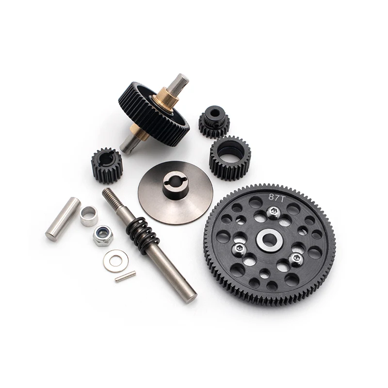 

1/10 Axial Scx10 шестеренчатая коробка передач из стали 87T/22T, металлическая коробка передач, комплект шестеренок для фототехники