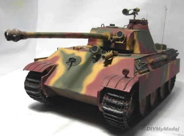 DIYMyModeI-tanque mediano de Pantera, KIT de modelo de papel artesanal, rompecabezas de juguete hecho a mano, regalo, accesorios de pel&iacute;culas-2