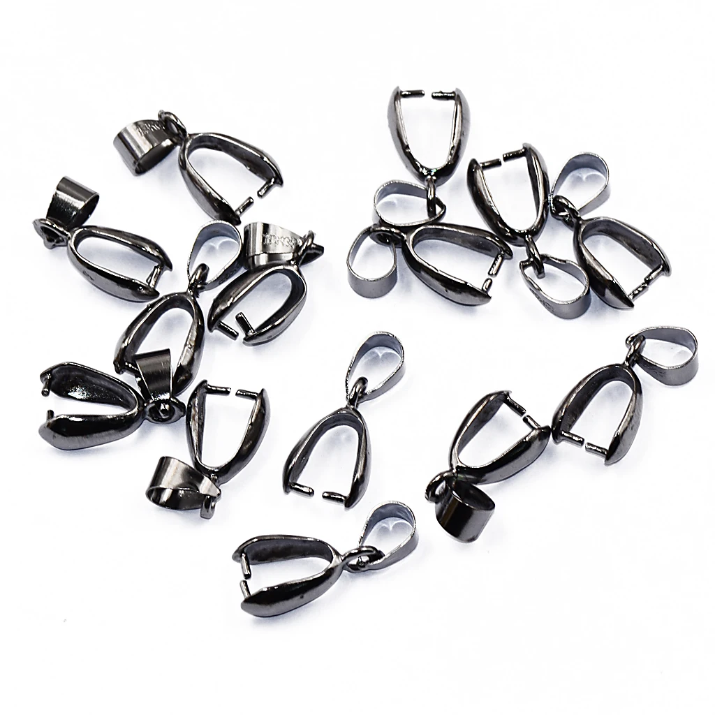 

40pcs metalic black Bail Connector Bale Pinch Clasp Pendant Jewelry Findings