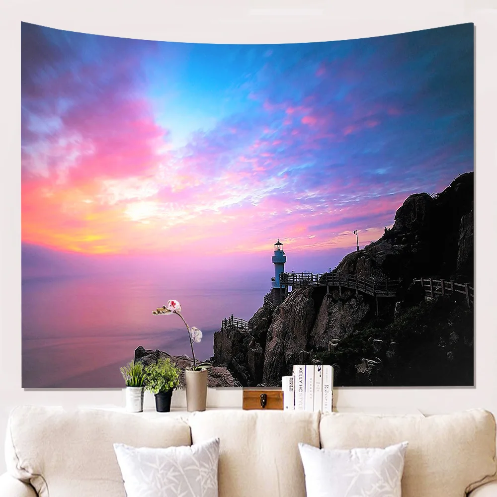 

New Hot Sale Home Decor Urban Building Wall Cloth Hanging Cloth Background Cloth Paintings Tapestry Wall Decor Tapestry