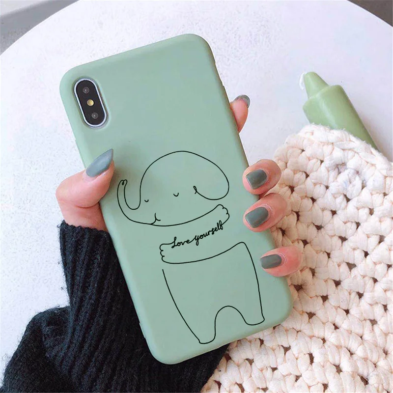 Роскошный чехол с изображением медведя слона для iPhone 11 XR X Xs Max 8 7 6 Plus 6S силиконовый
