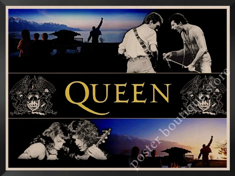 Queen Band музыкальный плакат на крафт-бумаге Фредди Меркьюри, Brian мая винтажная Высококачественная декоративная роспись стены стикер - Цвет: 14