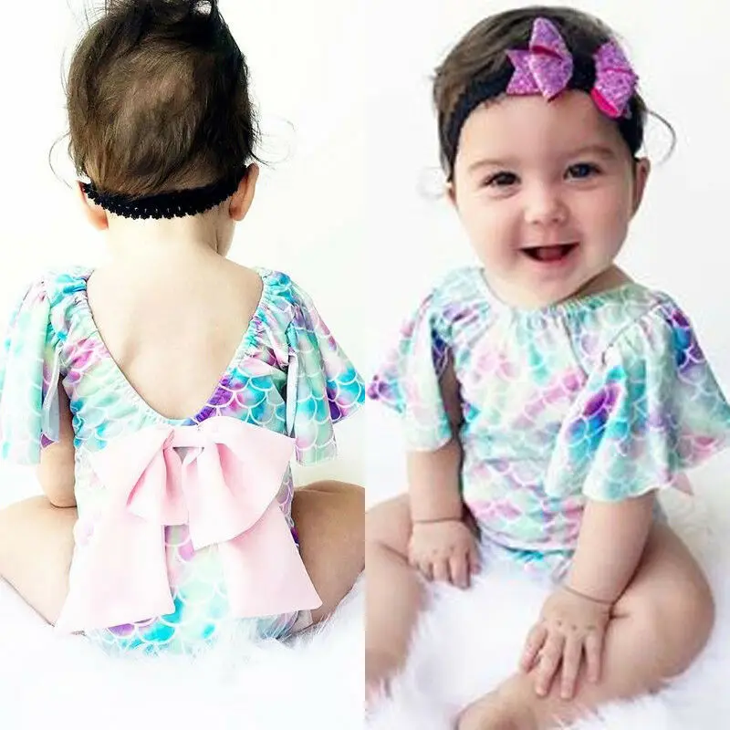 

Kid Baby Girls Mermaid Leotard Swimwear Swimsuit Bikini Bathing Suit Costume