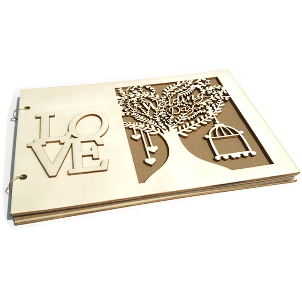 Любовное дерево Свадебная Гостевая книга деревенская деревянная фотоальбом с